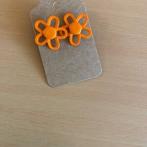 Orange Flower Earrings